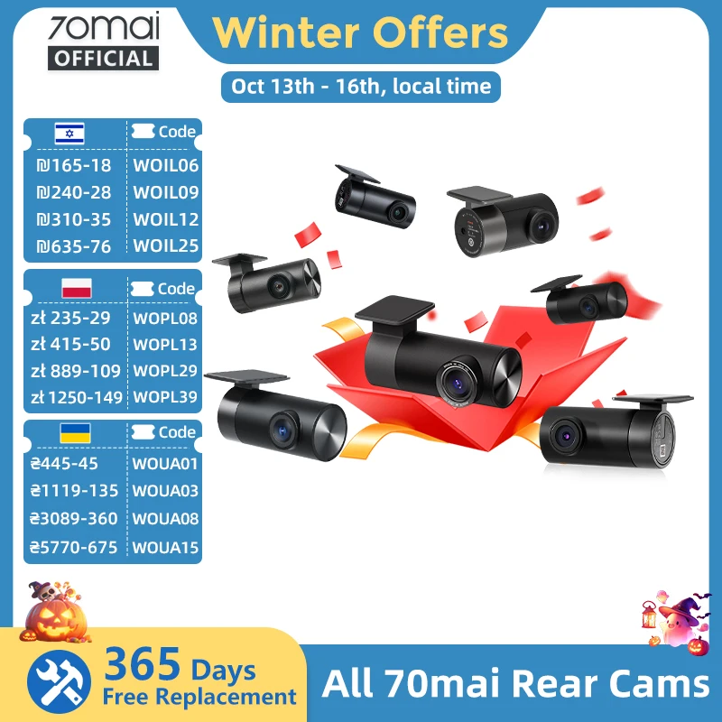 70maiリアカメラRC06 RC11 RC12 RC14 RC22インテリアカメラFC02（70mai 4K A810 A800SE、70mai A510 A200 A500S X800、RC24、RC41、T800用）