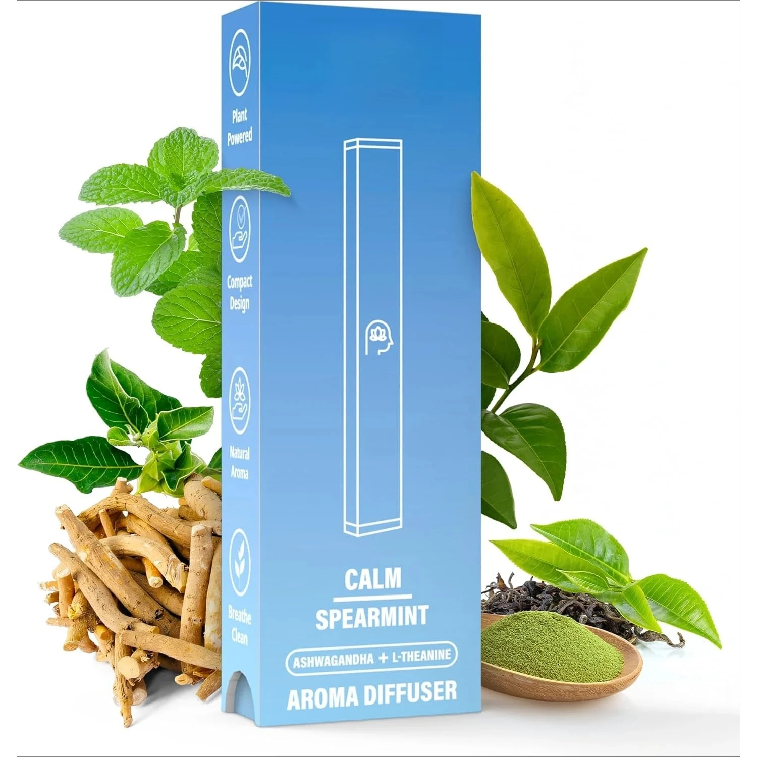 

Ароматерапевтическая ручка-диффузор Herbal Diffuser Pen Calm Blend, 500 применений, на растительной основе, с ашвагандой, зеленым чаем, L-теанином, экстрактом мяты.