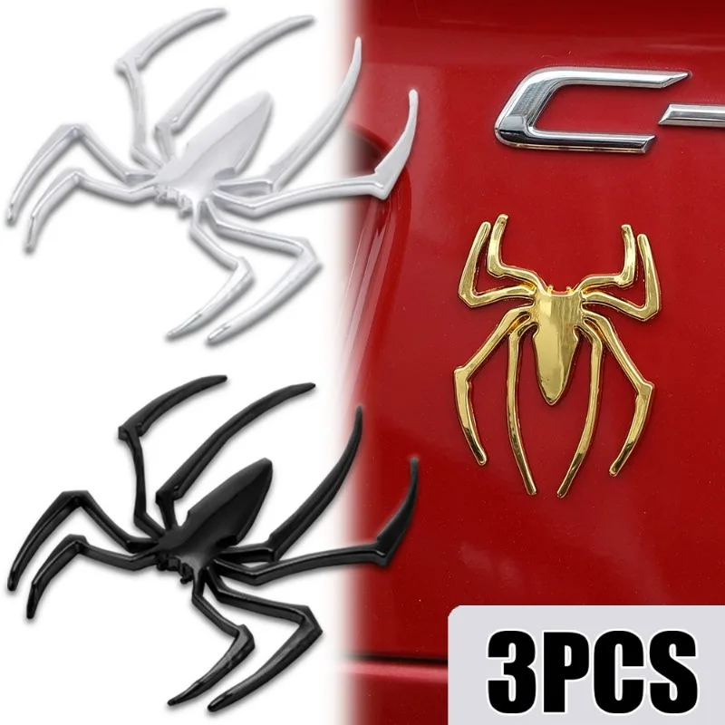 Car 3D Metal Spider Stickers Universal Emblem Logo Decal Car Motorcycle Styling DIY Decoration Exterior Modification Accessories