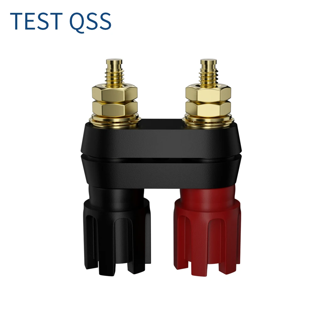 QSS 2PCS Dual Banana Plug Terminals Red Black Connector Amplifier Terminal Binding Post Banana Speaker Plug Jack Q.50020