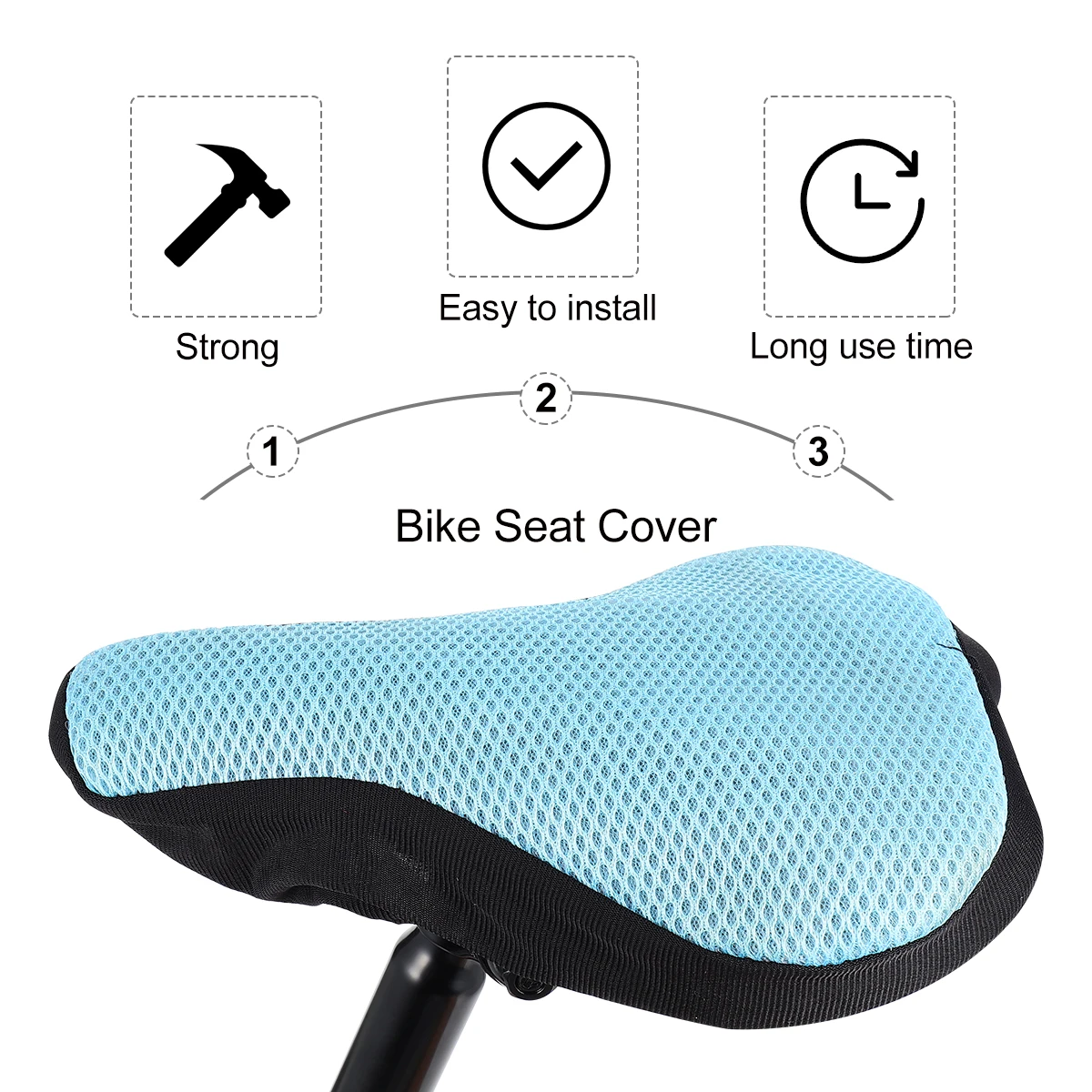 

Elastic Bike Saddle Cover 3D Breathable Mesh Seat Cushion Anti Skid Dirt Resistant For Mountain Road Bike