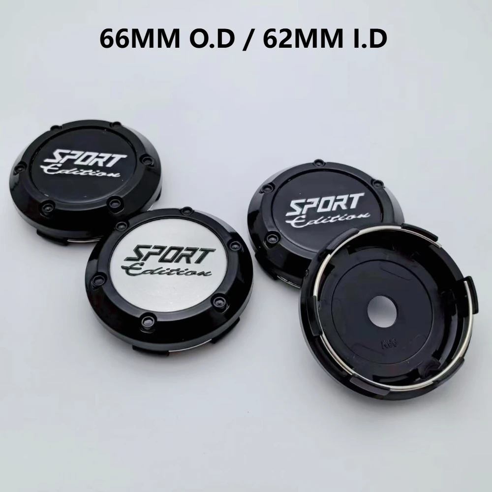 

4pcs Sport Edition Logo Emblem Car Wheel Center Caps 66MM OD (62MM ID) Wheels Hub Cap Rim Hubcaps Cover Replace Car Accessories