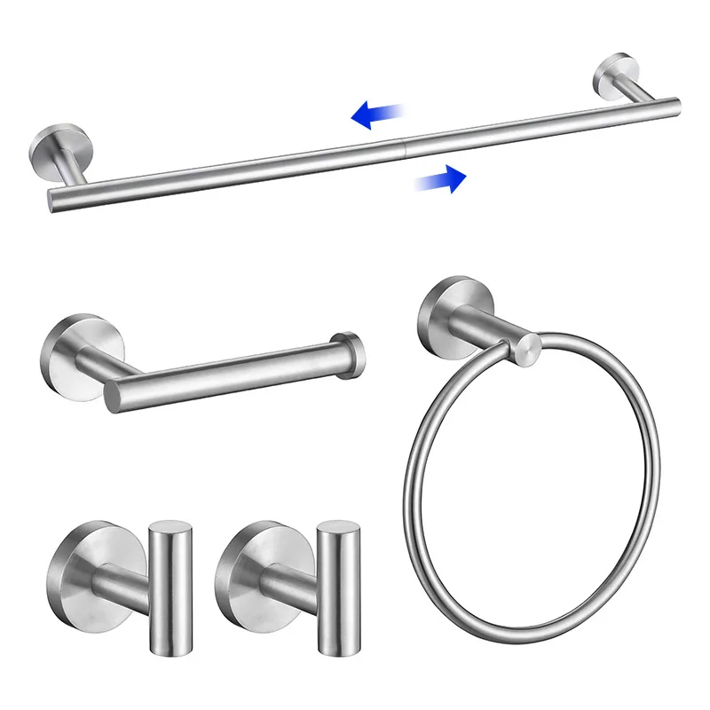 5PC Edelstahl Bad Regal Kit Bad Hardware Set Robe Handtuch Haken Wc Papier Halter Wc Papier Halter