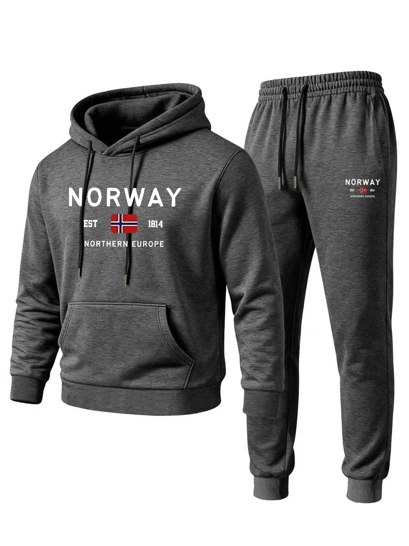 

Классический мужской комплект толстовки с капюшоном осень/зима 2025 года, модный принт национального флага, удобный и теплый комплект спортивной одежды