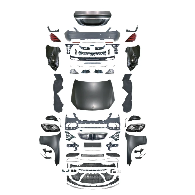 Bodykit for - S-Class W221 2006-2013 Style Upgrade to W222 Bumper LED Headlight Bonnet Fender Fast Shipping Hot Sale