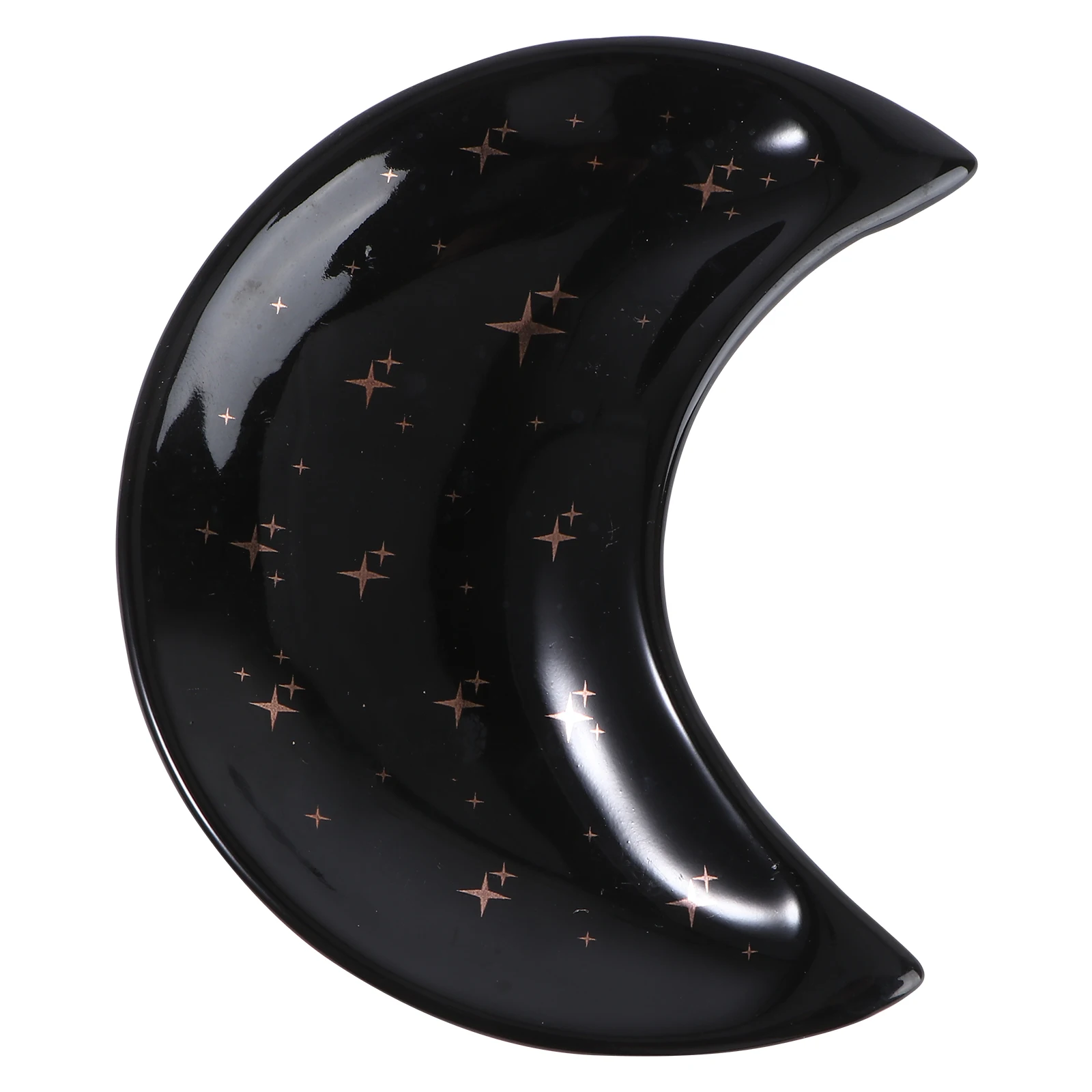 

1pc Ceramic Jewelry Dish Small Tray Moon Ring White Porcelain Odorless Eco Friendly Long Term Use Desktop Organizer Decorative