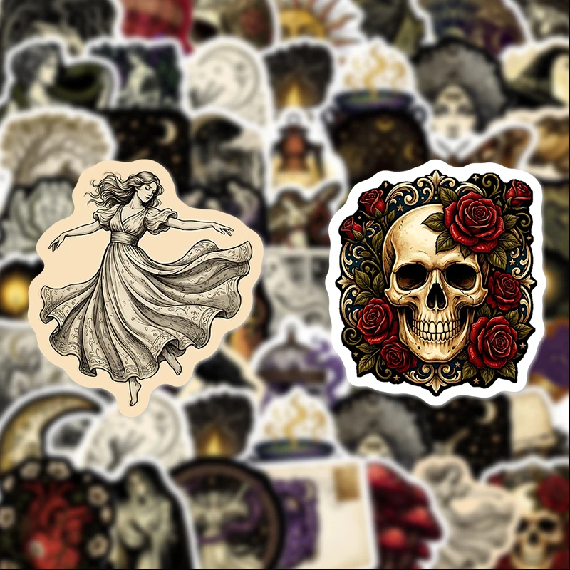 50 Dark and Mysterious Universe Graffiti Stickers, Suitable for Diaries, Laptops, Car Bumpers, Skateboards, Water Bottles, Computer and Phone Decorations, Etc