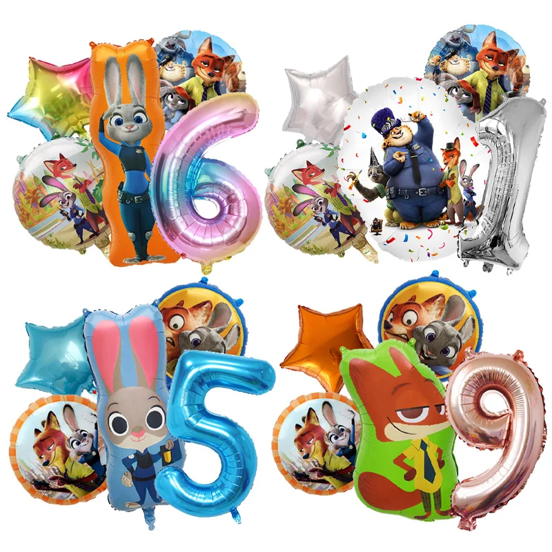 

Зверополис Диснейи воздушные шары на день рождения дети милый Джудит Ник цифра 1-10 воздушные шары новый детский душ животное украшение для вечеринки подарок