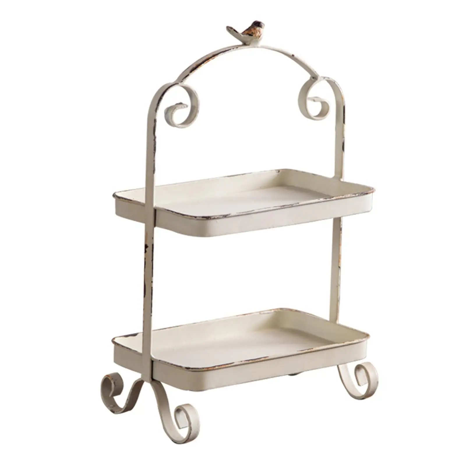 Desktop Storage Basket Perfume Cosmetics Holder Countertop Organizer Rack 2 Tier for Bedroom Wedding Cafe Restaurant Bakery