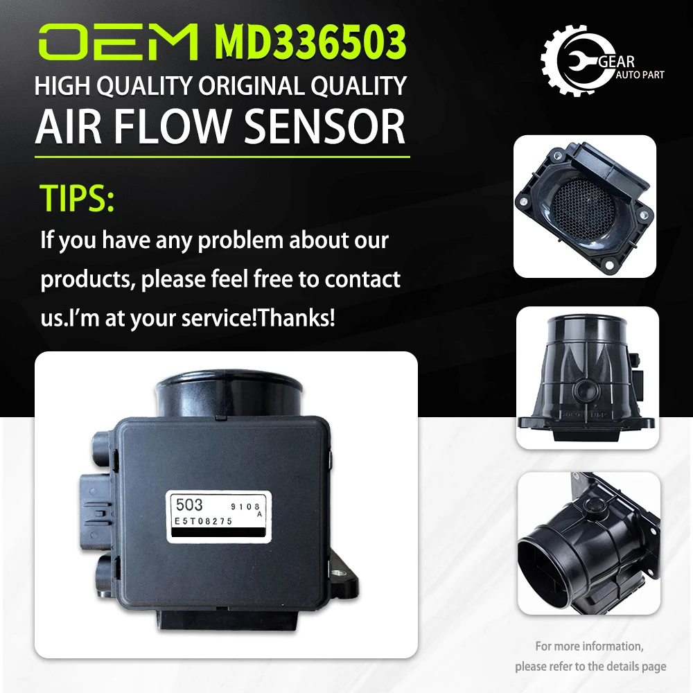 

High quality MAF Mass Air Flow Sensor For Mitsubishi A-irtrek/Dion/E-clipse/E-terna 4G63 OEM MD336503/503 E5T08275