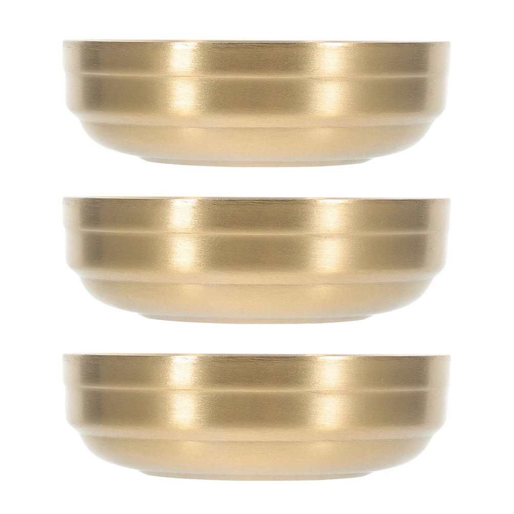 

3pcs Stainless Steel Dipping Dish 9Cm Golden Korean Style Sauce Ramekin For Sushi Condiment Spice Bowl Side Dishes Kitchen