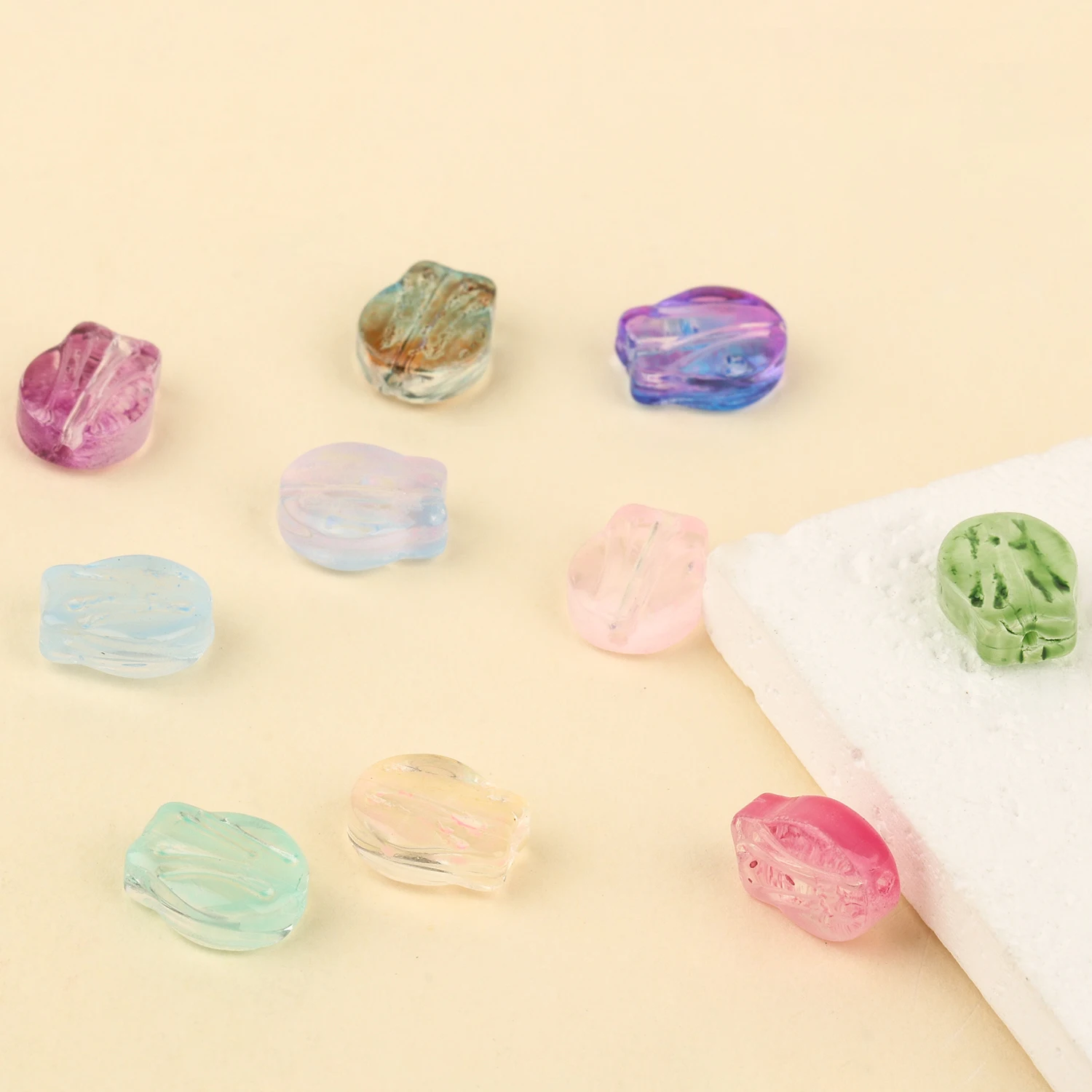 10x8mm Tulip Flower Shape AB Clear Czech Lampwork Crystal Glass Spacer Bead For Jewelry Making Diy Needlework Bracelet