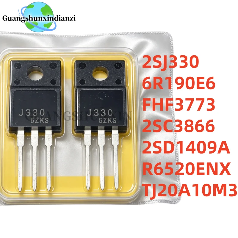 10Pcs 100% New 2SJ330 FHF3773 TJ20A10M3 2SC3866 2SD1409A R6520ENX IPA60R190E6 TO-220F J20A10M3 C3866 D1409A 6R190E6 J330