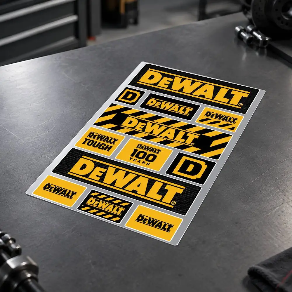 D-DEWALT Motorcycle Decal Sticker Kit Reflective Graphics For Helmet Tank Fairing Body Custom Bike