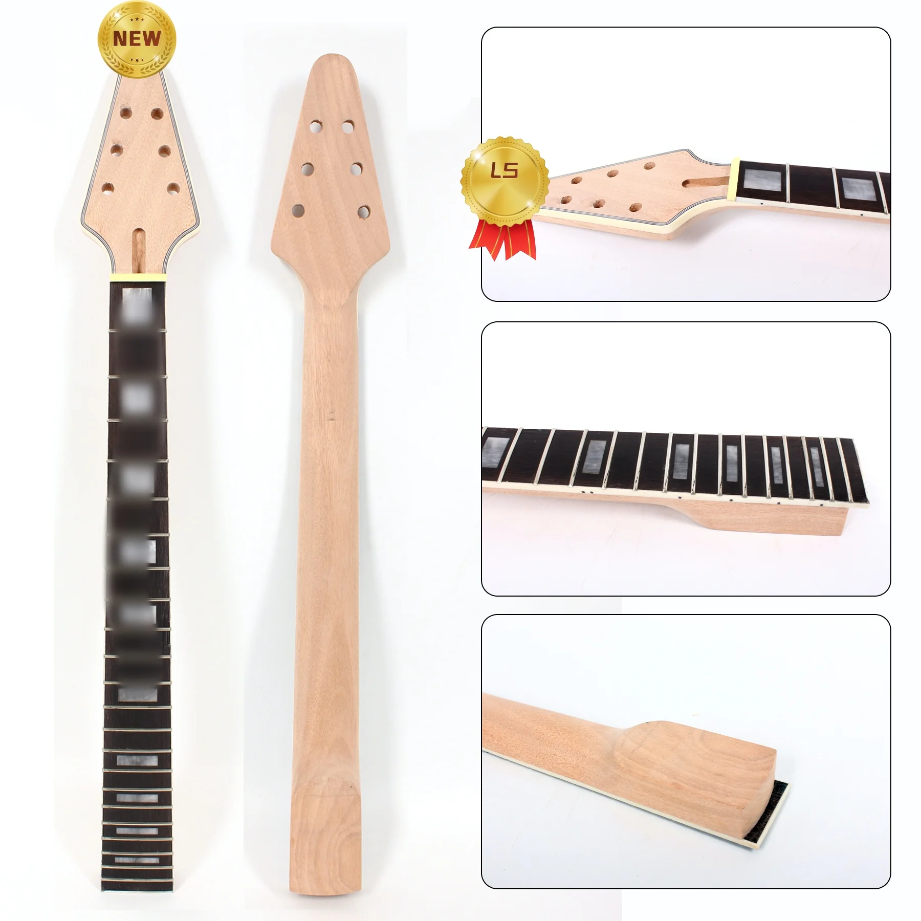 

Yinfente 22-футовый электрический гриф для гитары MAHOGANY 24,75-дюймовый болт грифа ROSEWOOD на шее пятки