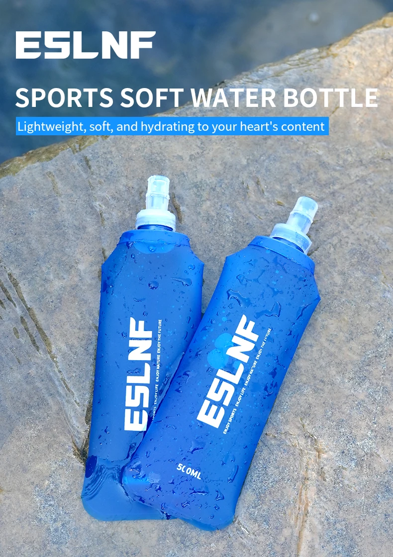 500 ml zusammenklappbare Wasserflasche, weiche Flasche, BPA-frei, faltbar, TPU, Outdoor-Sport, tragbarer Wasserbeutel für Laufen, Camping – Detail 1