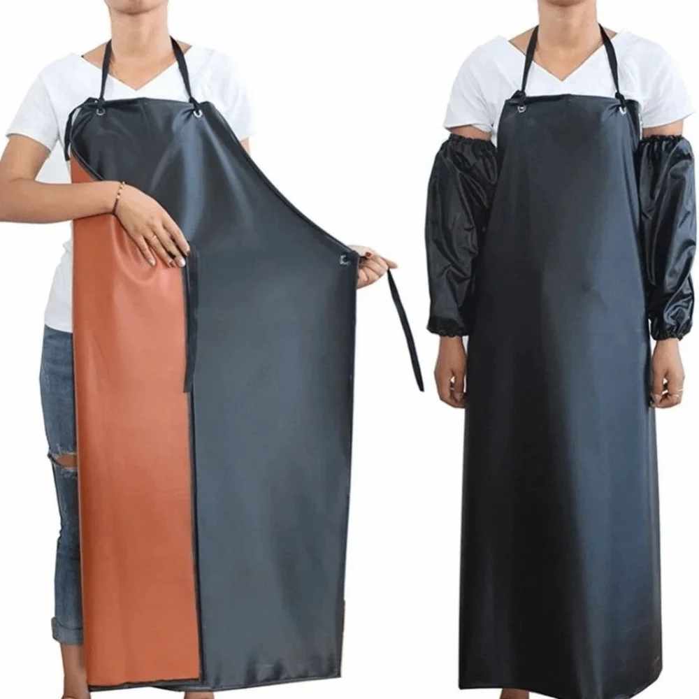 

Thickened PVC Apron Waterproof 110cm Dishwashing Cleaning Apron Oil Resistant Acid Resistant Catering Work Clothes