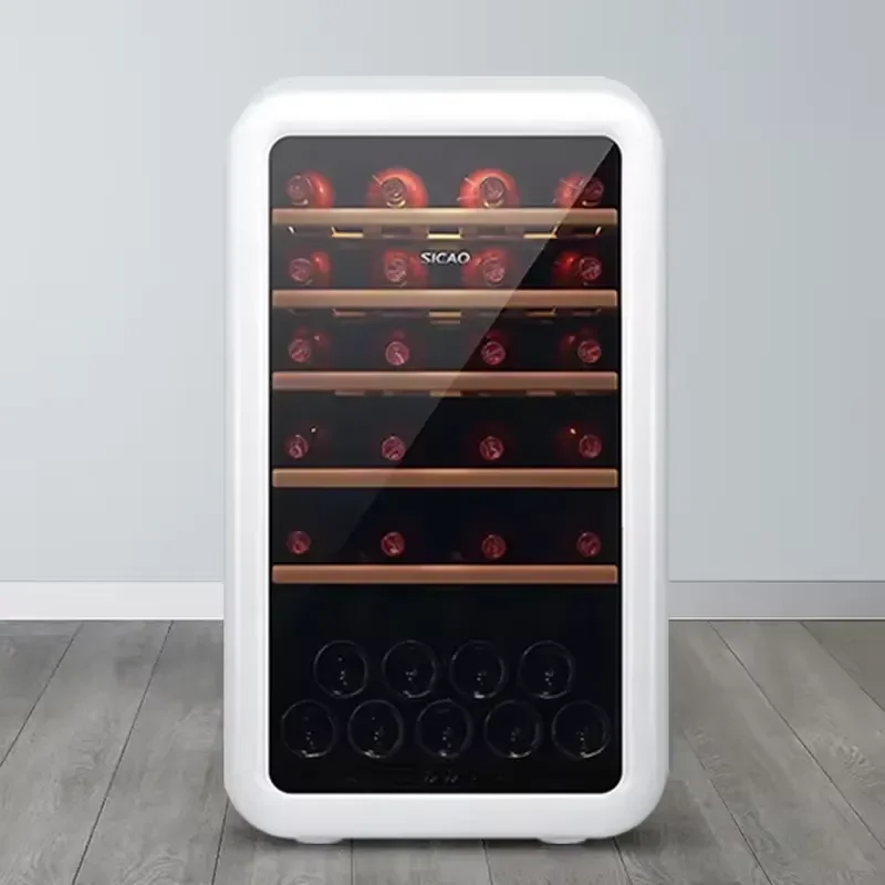 Retro Corner Wine Fridge 2018 Mini Vintage Wine Cooler Red Wine Display Cabinet Small Bar Refrigerator for Home Kitchen Decor