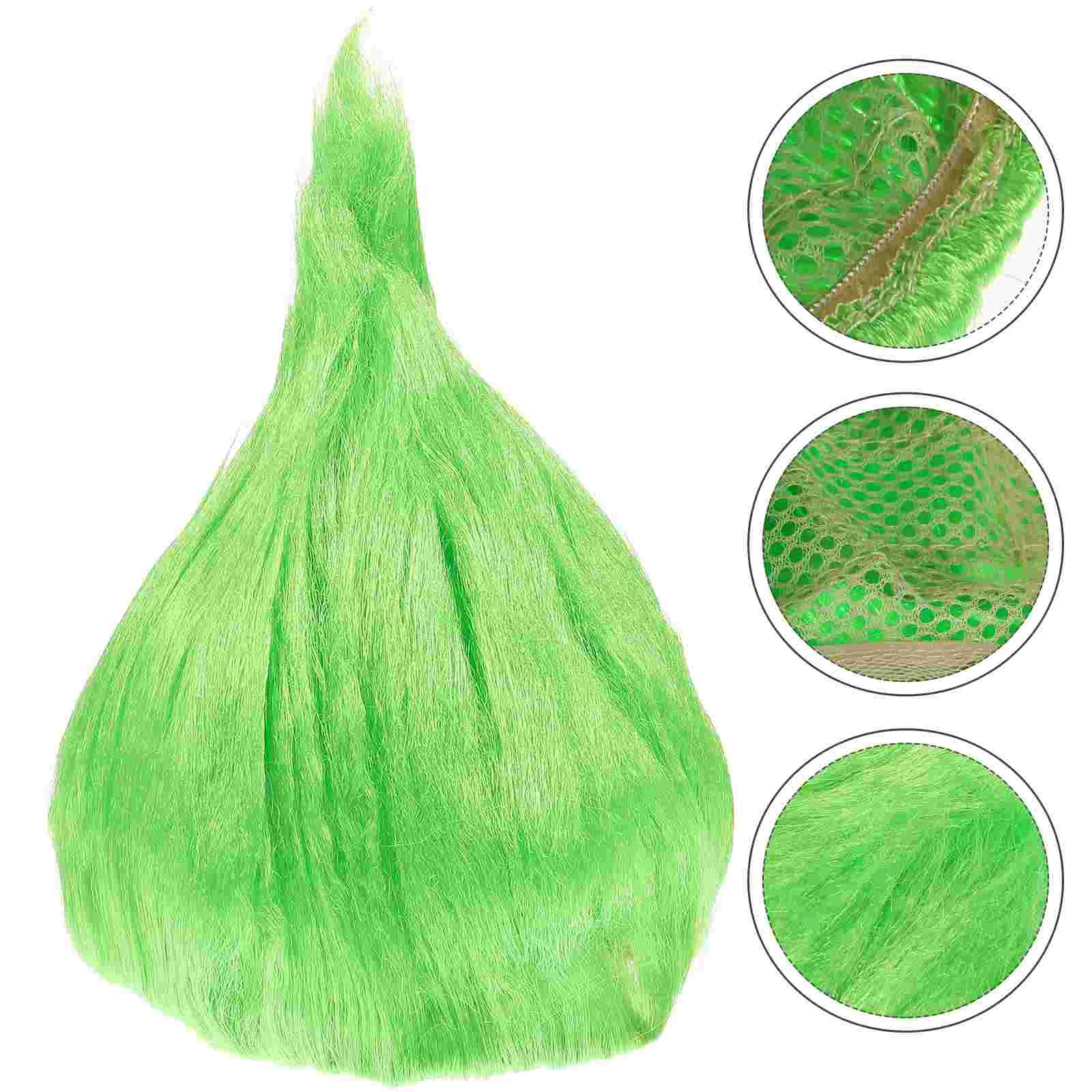 

Green Wigs Carnival Headdress Troll Festival Women's Clothing 3300X2800X200CM Genius Hairpiece Flame Shape Cosplay Woman