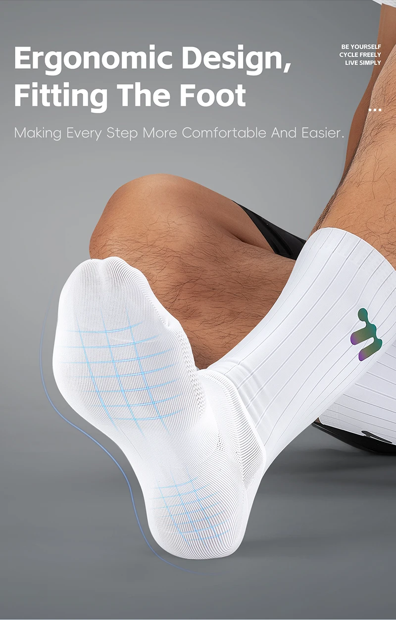 WEST RADFAHREN Sommer Aero Socken Whiteline Radfahren Socken Anti Slip Silikon Männer Fahrrad Sport Laufen Fahrrad Socken Calcetines Ciclismo – Detail 13