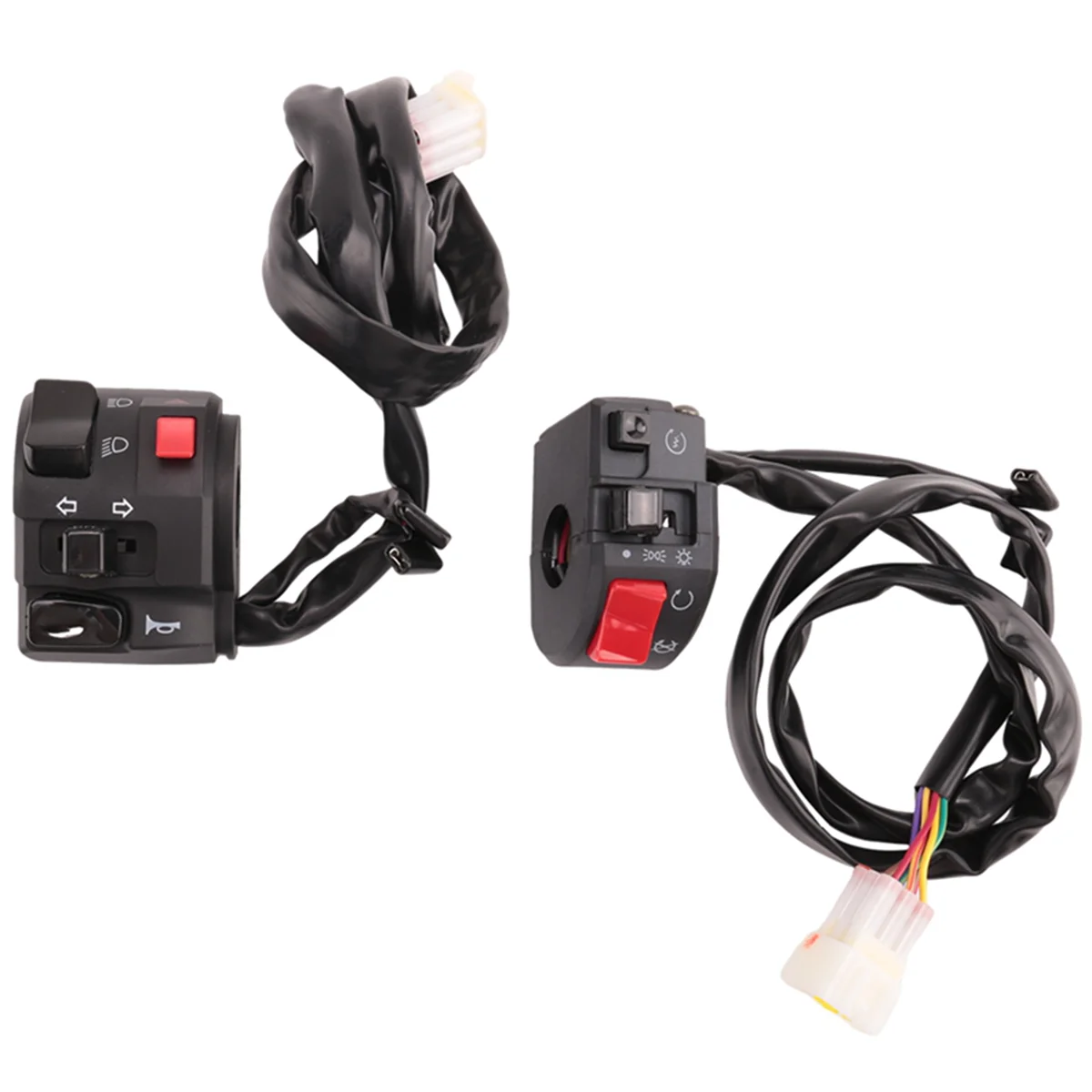 7/8 Inch 22mm ATV Motorcycle Handlebar Control Switches Left Right for Horn Button Turn Signal Fog Light Warning Light