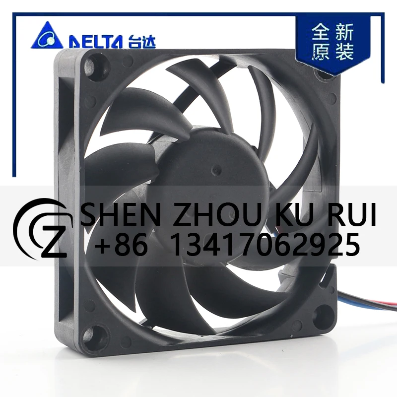 دلتا 5 فولت 24 فولت 48 فولت تيار مستمر 12 فولت 0.24A التيار المتناوب EC 7015 70X70X15 مللي متر 7 سنتيمتر العارض وحدة المعالجة المركزية فائقة الهدوء العاكس ثلاثة أسلاك AUB0712MB-R00 مروحة تبريد