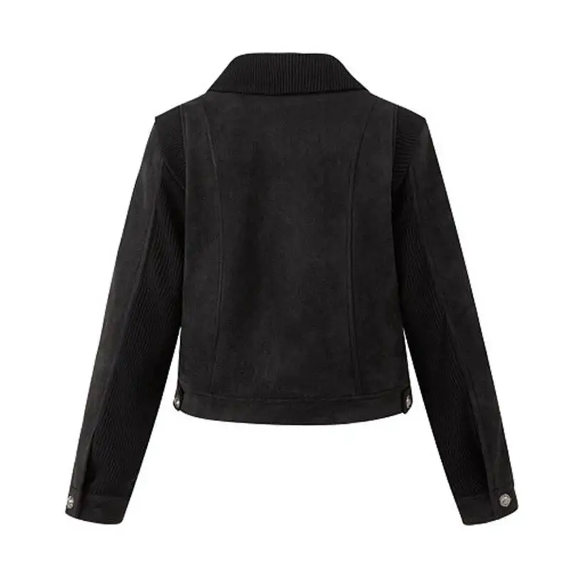 Lapel Asymmetric Placket Knit Splicing Jacket Mens Washed Fabric Niche Deconstructed Vintage Spring Casual Coats VFVF6
