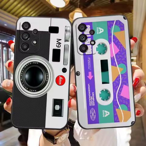 Magnetic Radio Tape Cassette Phone Case For Samsung Galaxy A72 A71 A55 A54 A53 A52 A35 A34 A33 A32 A23 A22 A21S A20S Case Shell