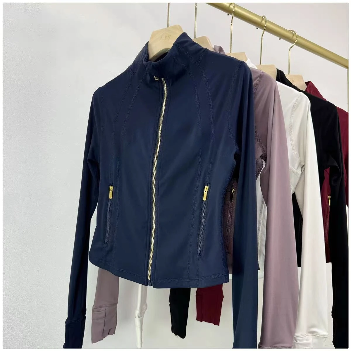 

Lemon Women Spring/Summer Lightweight Breathable High Elastic Tight Fit Suitable for Outdoor Fitness Stand Neck Sports Jacket