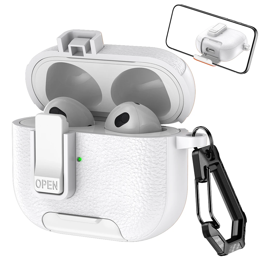 حافظة جلدية لأجهزة AirPods 4 3 2 1 Pro 2 غطاء سماعة بلوتوث لاسلكية حافظات واقية مضادة للضياع أكياس سماعة الرأس