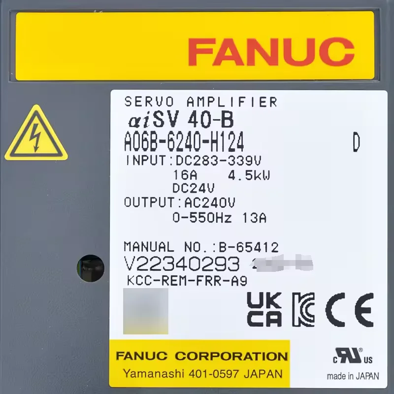 A06B-6240-H124 Fanuc Servo Drive Power Supply Module Tested Ok A06B 6240 H124