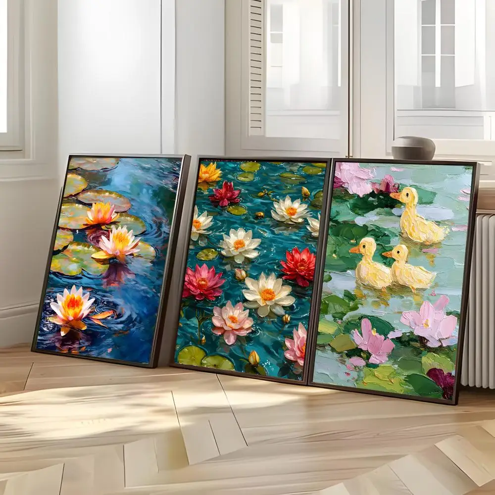 Tranquil Art W-Water Lilies Poster Distinct Home Decor Concepts Chic Indoor Art Pieces