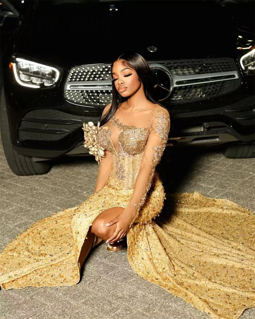 gold prom dress on dark skin dress-091993 – Liymc main image 1