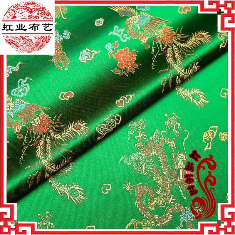 

High-density color dragon phoenix brocade satin fabric cloth imitation antique costume cheongsam