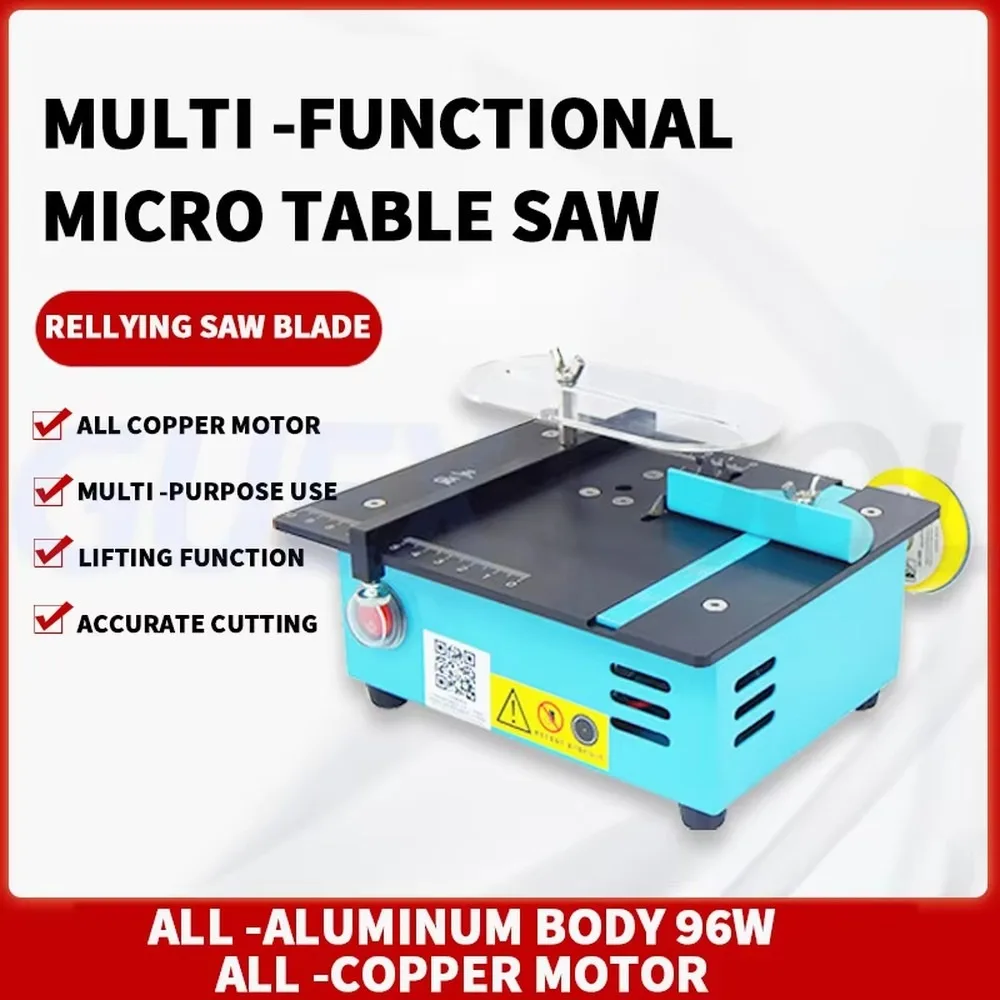 Mini Multifunctional Table Saw Electric Desktop DIY Woodworking Bench Lathe Cutter Machine for Acrylic Wood Craft