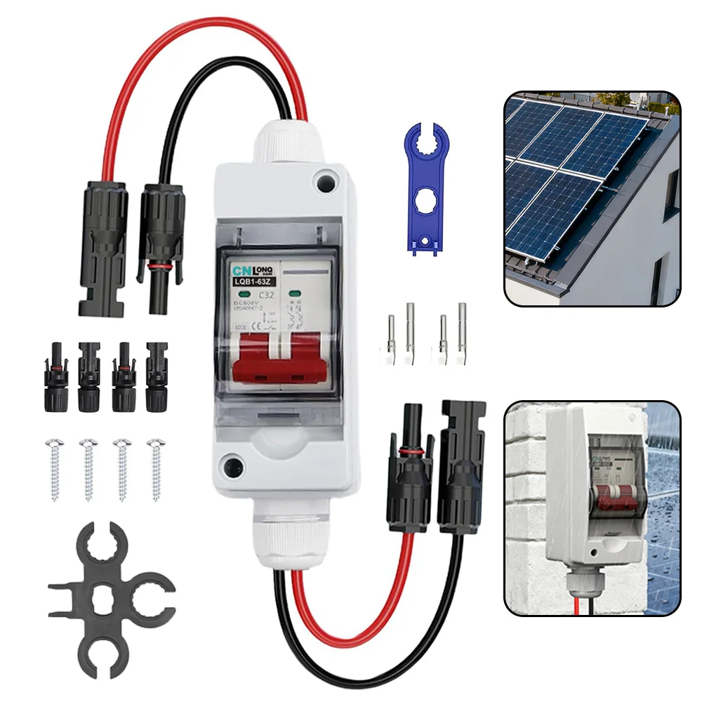 Outdoor IP65 Wasserdichte Solar-PV-DC-Combiner-Box mit DC-Leistungsschalter, DC500V 32A Lasttrennschalter