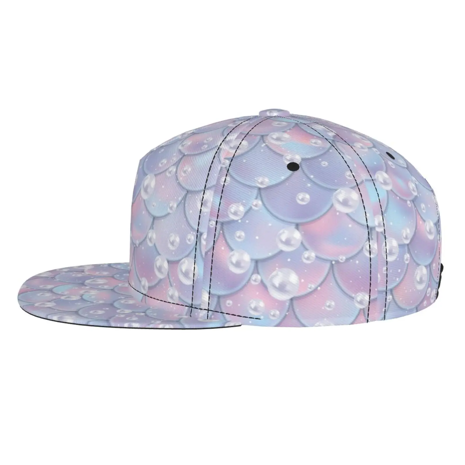 Mermaid Printed Flat Brimmed Hat Street Skateboarding Hip Hop Hat Outdoor Leisure Sunshade Baseball Hat Universal