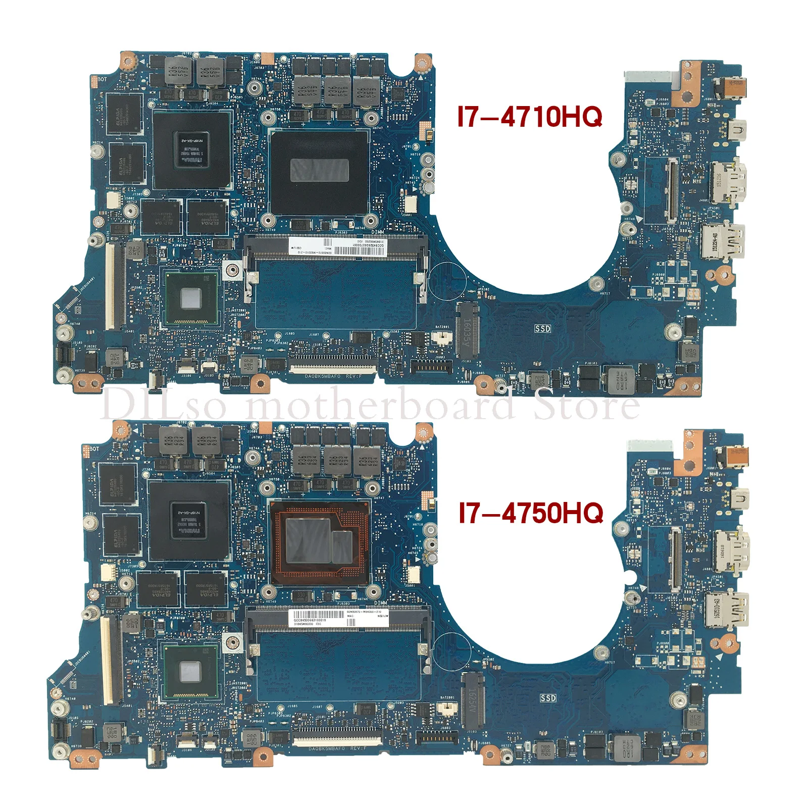 KEFU G501JW Laptop Motherboard For ASUS N501JW UX501J G501J UX50JW FX60J Mainboard W/i7-4710H/4720H 4750H GTX960M  4GB/8GB-RAM