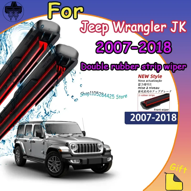 

For Jeep Wrangler JK 2007-2018 Compatible Durable Silent Front Wiper Blade Car Windshield Car Window Accessories