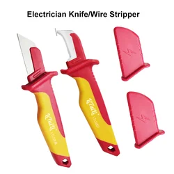 Lituili Elektricien Mes Geïsoleerde Kabel Strippen Knipt Rechte Gebogen Haak Vaste Blade Wire Stripper Peeling Hand Tool