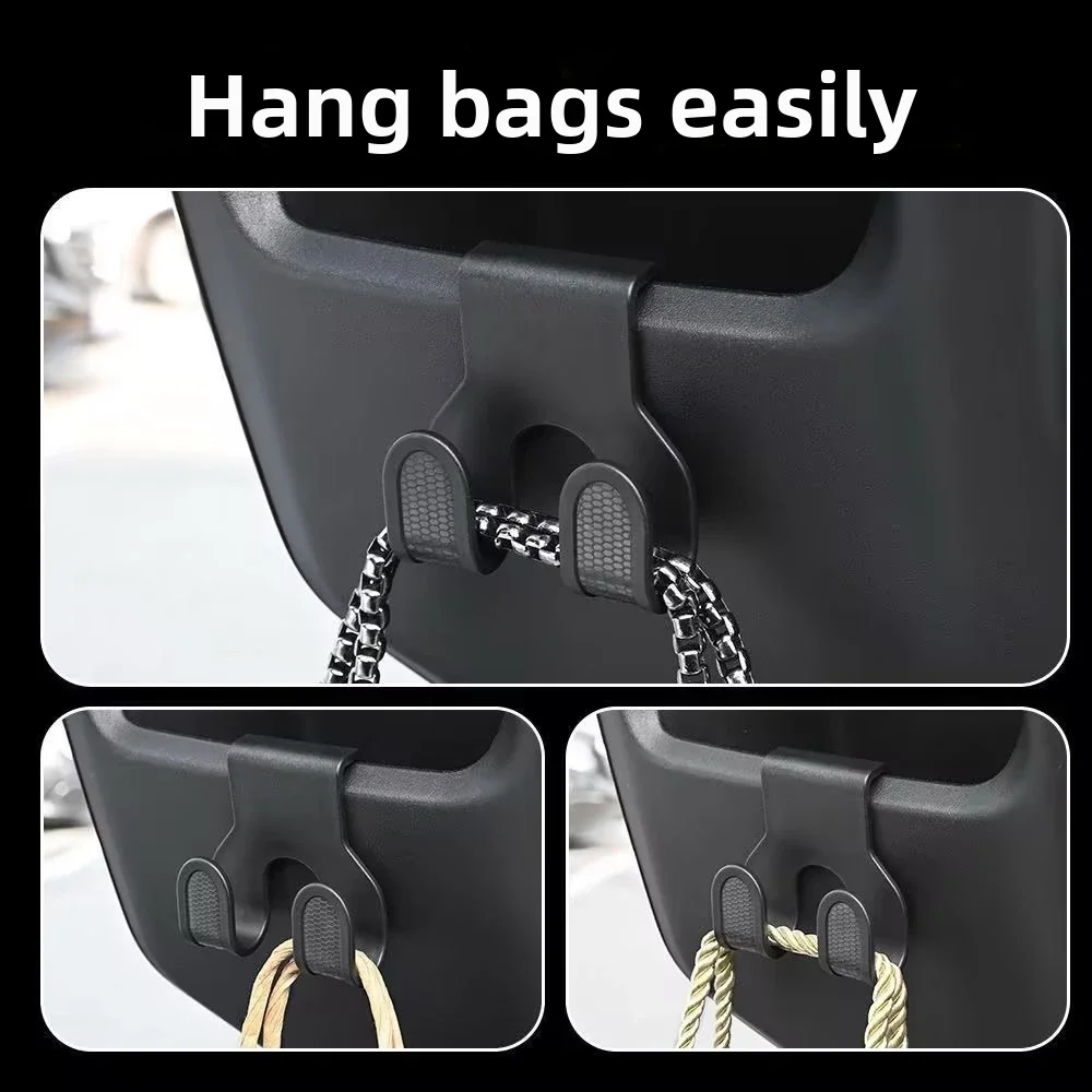 1PC Electric Scooter Storage Box Hook For Handbag Purse Groceries Load-Bearing ABS Double Hook Fit Car Motorcycle