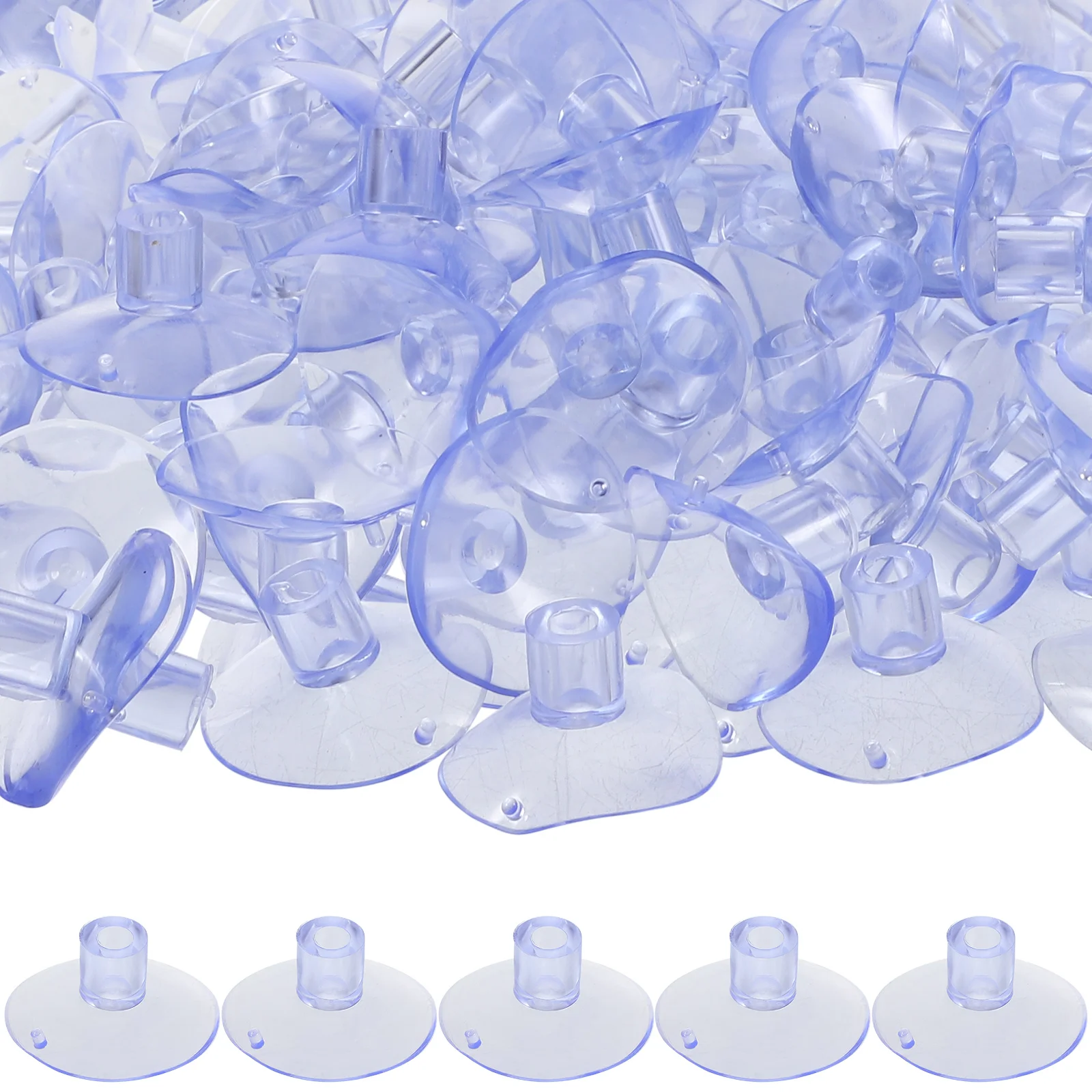 

100pcs 35mm Transparent Flagpole Suction Cups Heavy Duty Strong Table Top Desktop Use Storage Accessories