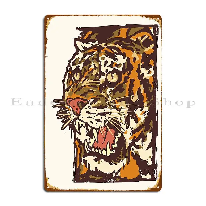 tiger illustration modern style big cat Metal Plaque Poster Party Painting Wall Mural Customize Bar Tin Sign Poster