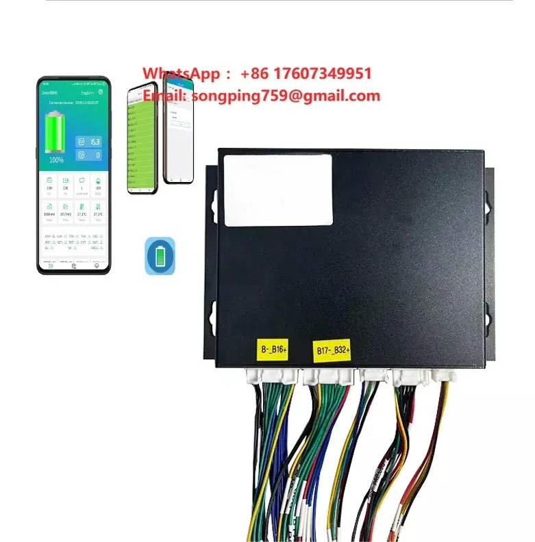 HeltecBMS 25-32S 96V Smart BMS with RS485 BT UART CAN for LifePo4 Lithium Battery 32S 100A 200A 500A smart Relay BMS Support PC