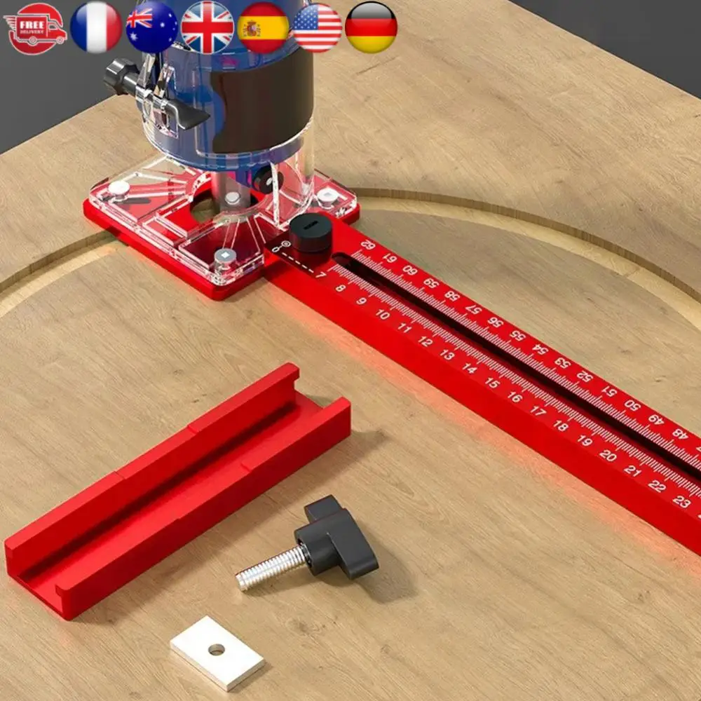 Alat Jig Router 4 in 1 untuk Memotong Lingkaran, Jig Router dari Paduan Aluminium, Jig Perangkat Keras Kabinet Multifungsi untuk Profesional