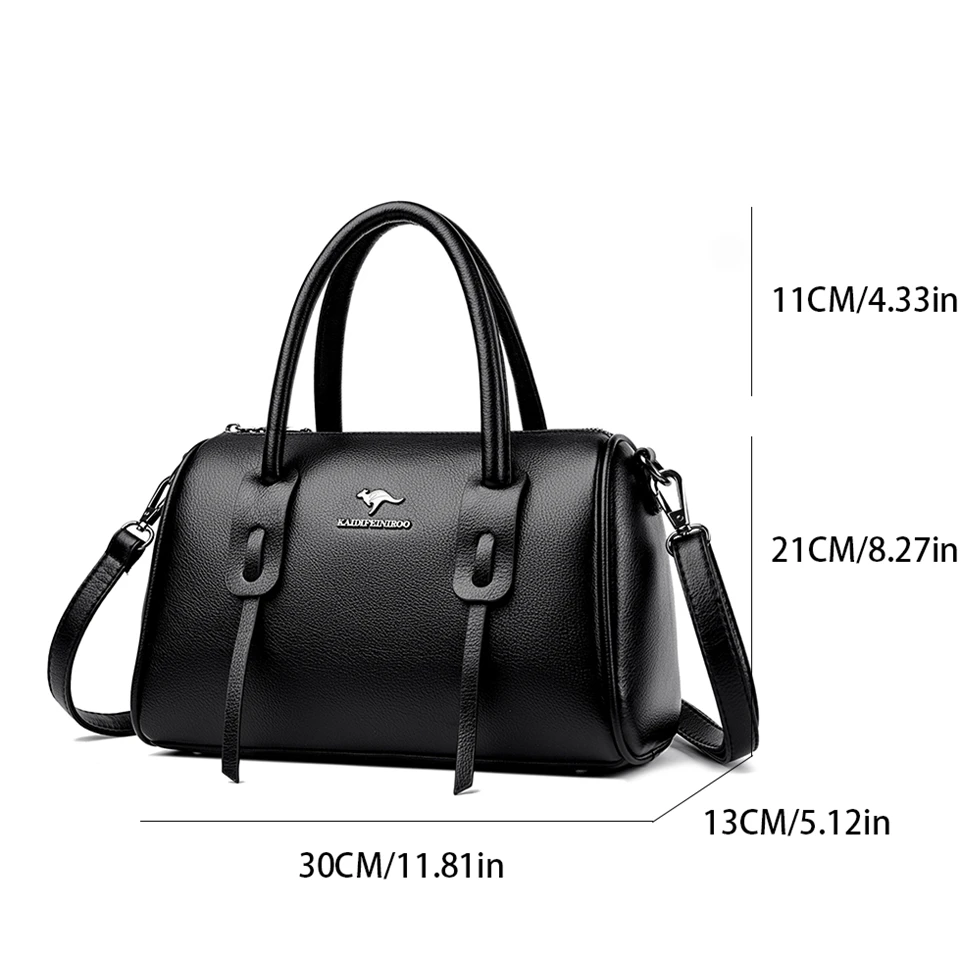 Genuine Soft Leather Handbags for Women Vintage Shoulder Tote Bag Luxury Designer Ladies Large Capacity Purse Bags Sac A Main