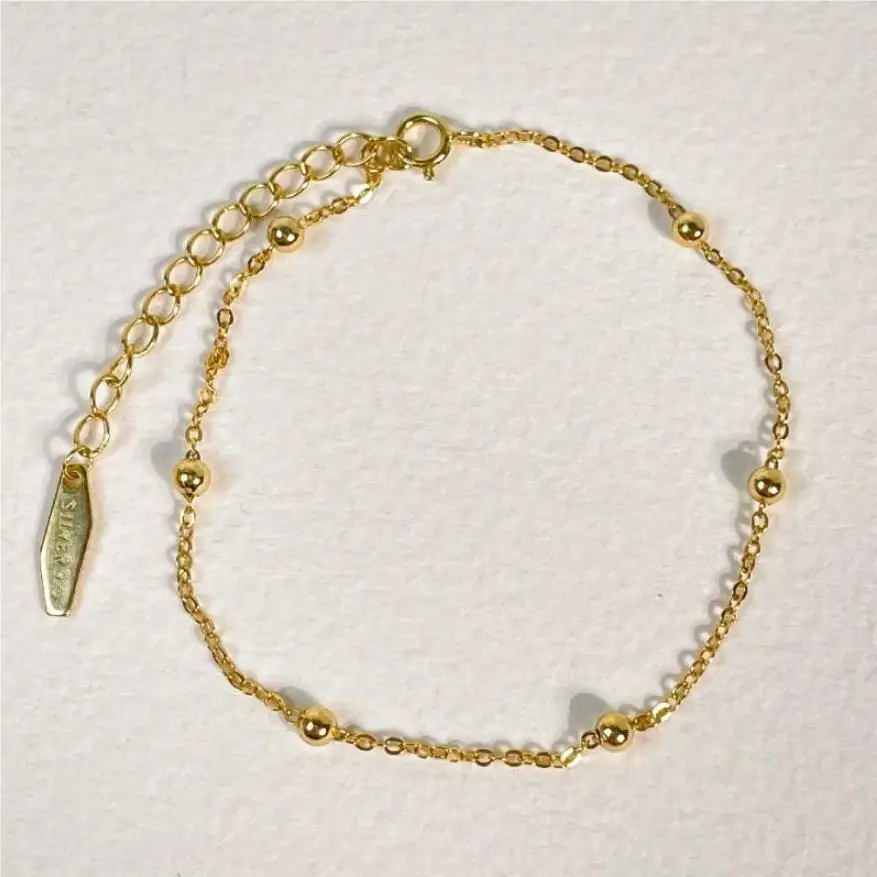 Pulseras de plata 925 con cuentas en forma de cruz, cadena de mano Simple, joyería elegante para mujer, Pulsera versátil de Plata 925 JHB06