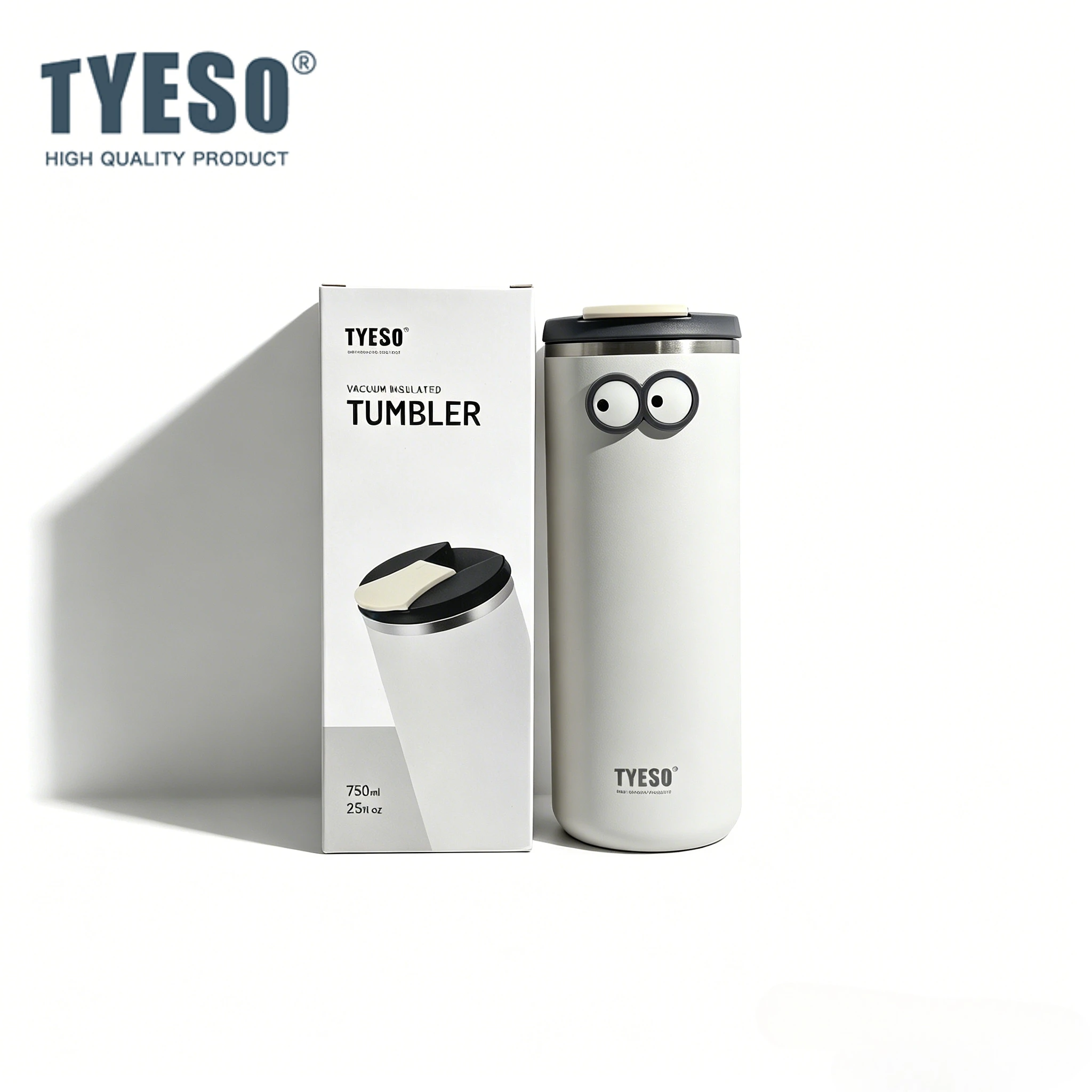 

Tyeso Vacuum Flask With Eye Travel Tumbler Office Cup Insulated Portable Thermoses for Hot Cold Drinks Drinkware Large Capacity