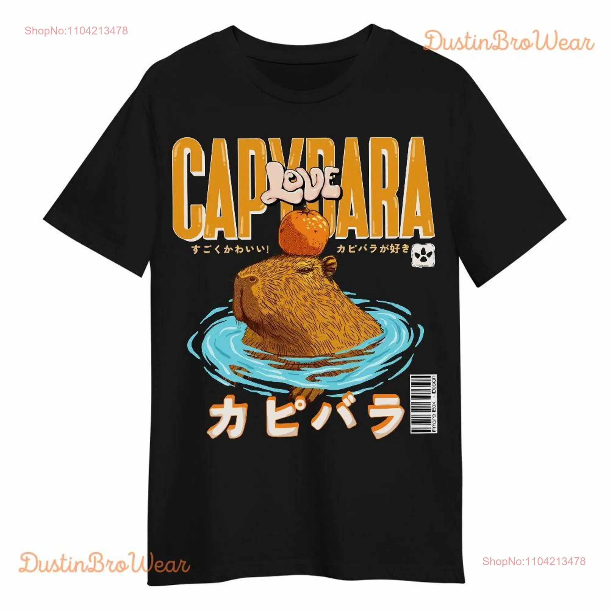 Amare Box Capybara Hot Spring T Shirt Supper Cute Lover Swimming  long or short sleeves