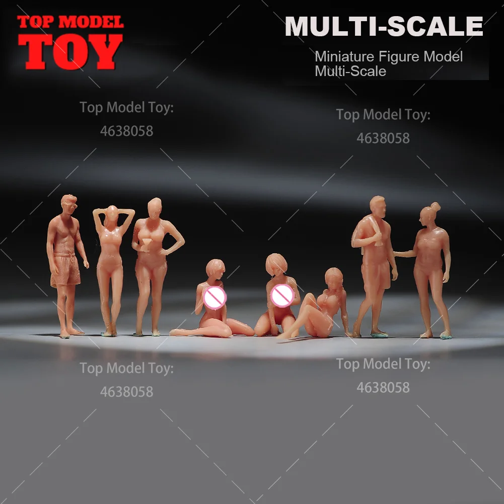 Miniatures 1/64 1/43 1/87 Scale Swimwear Male Female Bikini Girl Scene Figure Model Unpainted Painted For Cars Vehicles Toy